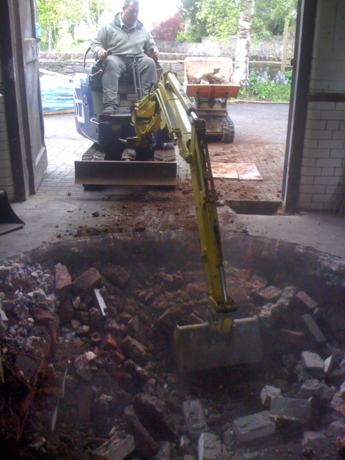 Digging out floor